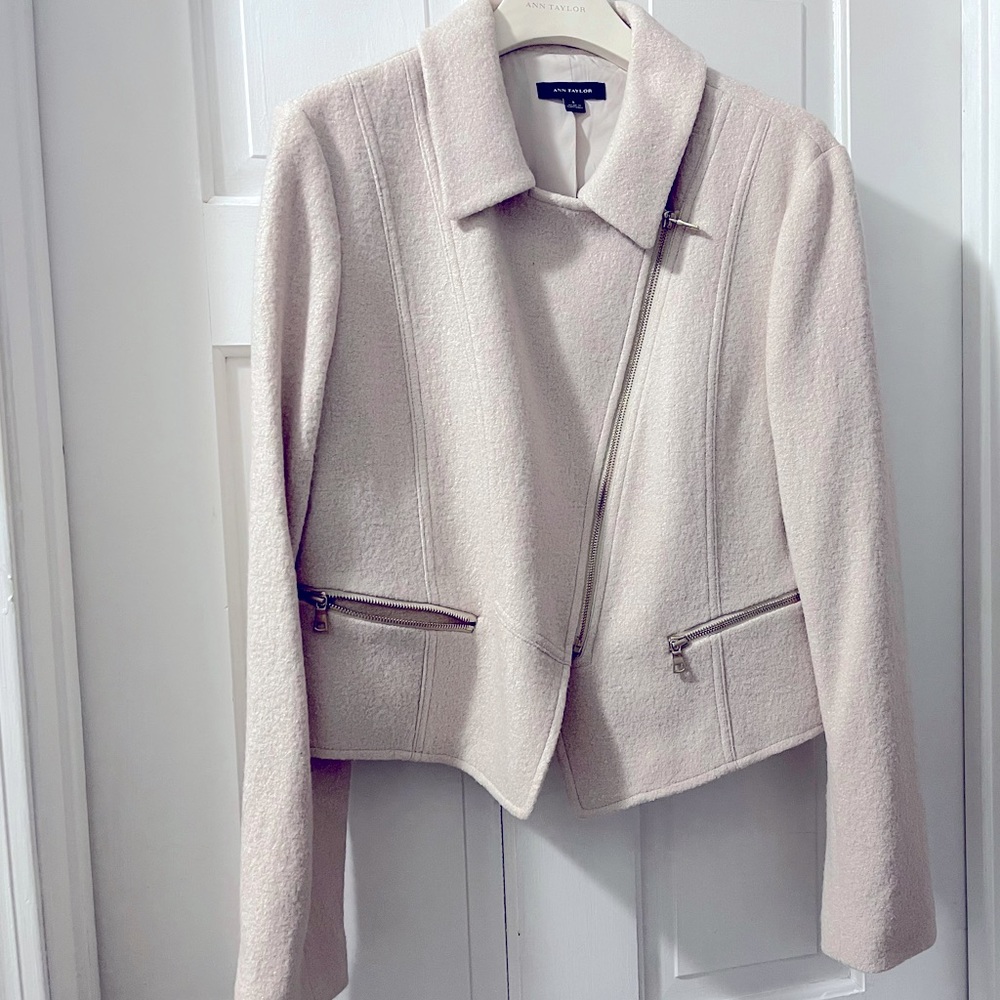 Barely worn, biker-style jacket. Style as a blazer for a super chic look!
